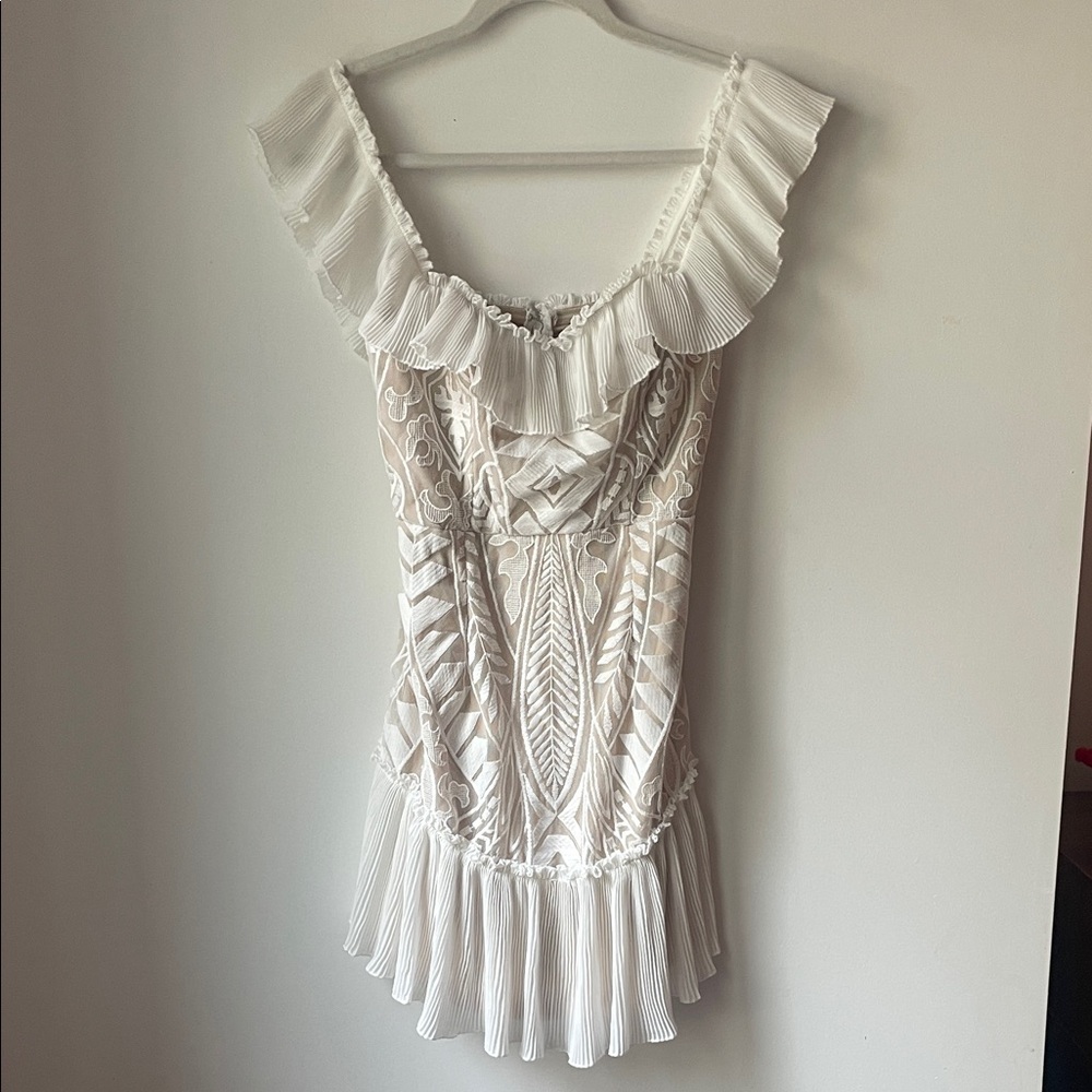 Off Shoulder White Mini Dress